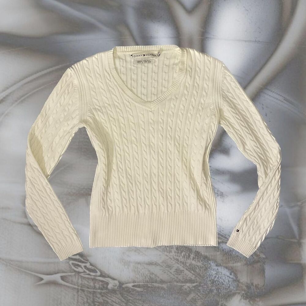 Tommy-hilfiger Women's White and Cream Sweatshirt